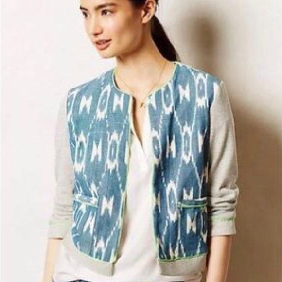 Anthropologie Souvenir ed Staci Woo Ikat Coat-S - Picture 3 of 8